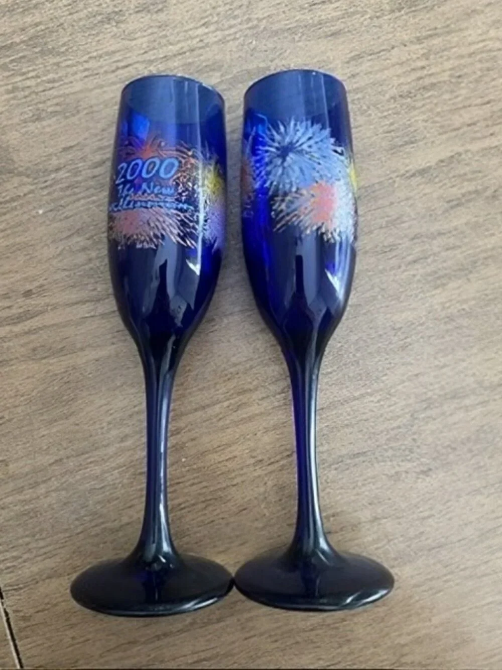 Vintage 2000 The New Millennium Cobalt Blue Glasses